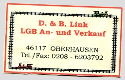 An- und Verkauf von LGB - Grospur - D.& B. Link